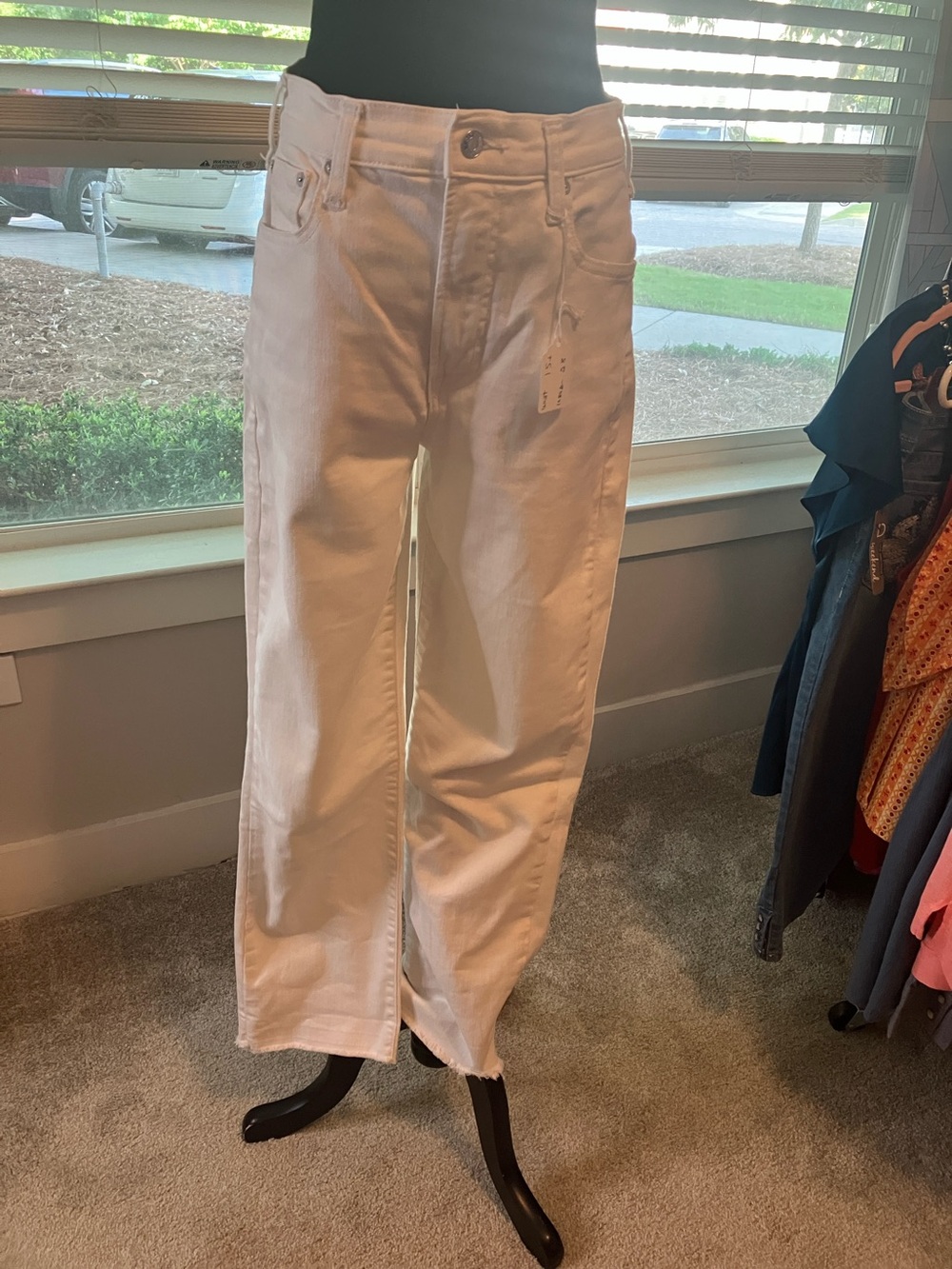 GAP Cream Wide-Leg Flare Jeans - Picture 2 of 8